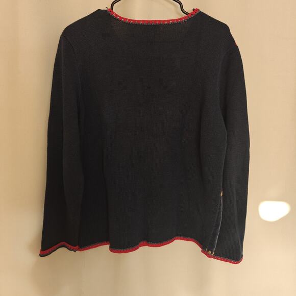 Koret City Blues Women Large Patchwork Crochet Cardigan Sweater Vintage - Picture 8 of 13